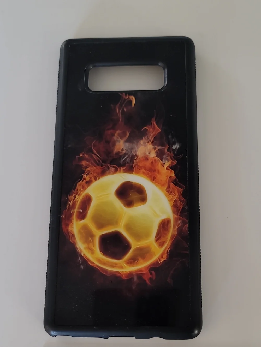 Black Phone Case with Fiery Soccer Graphic For SAMSUNG NOTE8